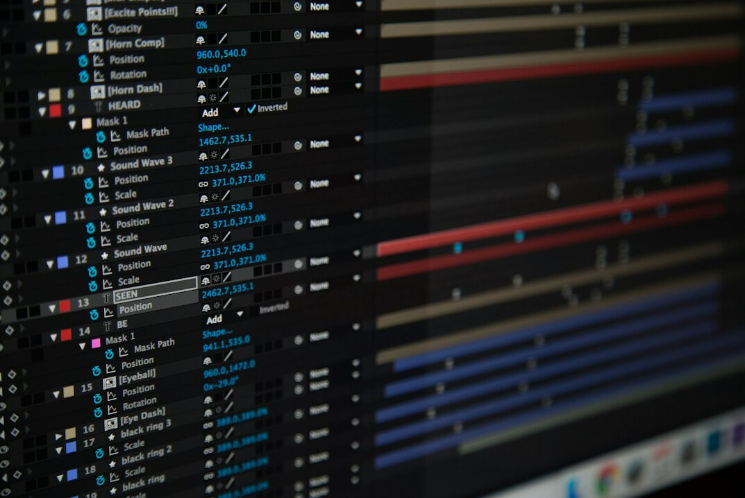 video editor timeline closeup