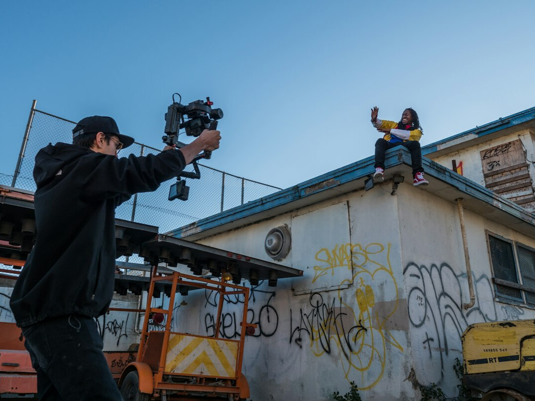cinematographer filming action scene